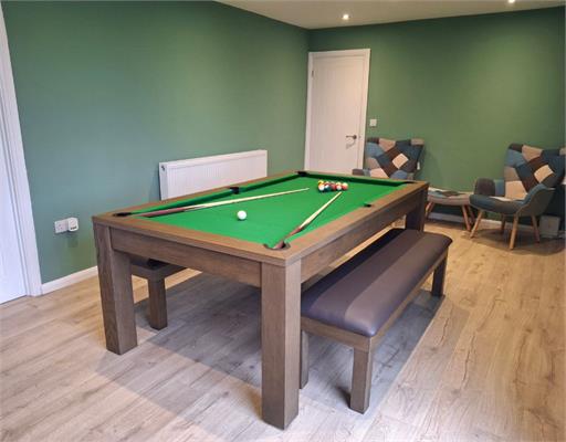 Signature Chester Silver Mist Slate Bed Pool Dining Table: 6ft, 7ft